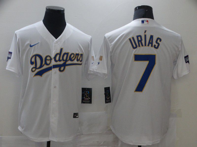 Men Los Angeles Dodgers 7 Urias White Game 2021 Nike MLB Jersey